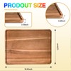 BIEOFFEI 2 Pcs Acacia Wood Serving Tray, Rectangular Wooden Serving