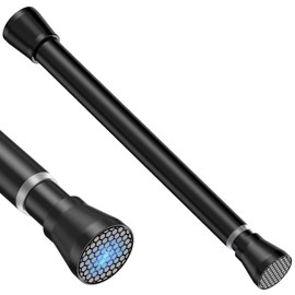 Small Tension Rod Black Spring Curtain Rod No Drilling Spring Tension Rod 1pack Adjustable Curtain Rod Tension for Bookshelf Diy Projects， Kitchen, Cupboard,Tension Rod 18 to 28 Inch
