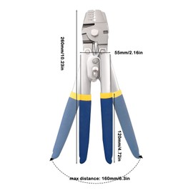 TooTaci Wire Rope Cable Crimping Tool Wire Rope Swager Crimper Fishing Crimping Tool with 200 PCS Aluminum Double Barrel Ferrule Crimping Loop Sleeves