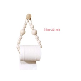 BOLWHAO 2 pcs Wood Hemp Rope Toilet Paper Holder Wall Mounted Toilet Tissue Holder Country House Toilet Pape Holder for Home Bathroom Decoration Toilet Paper Stand