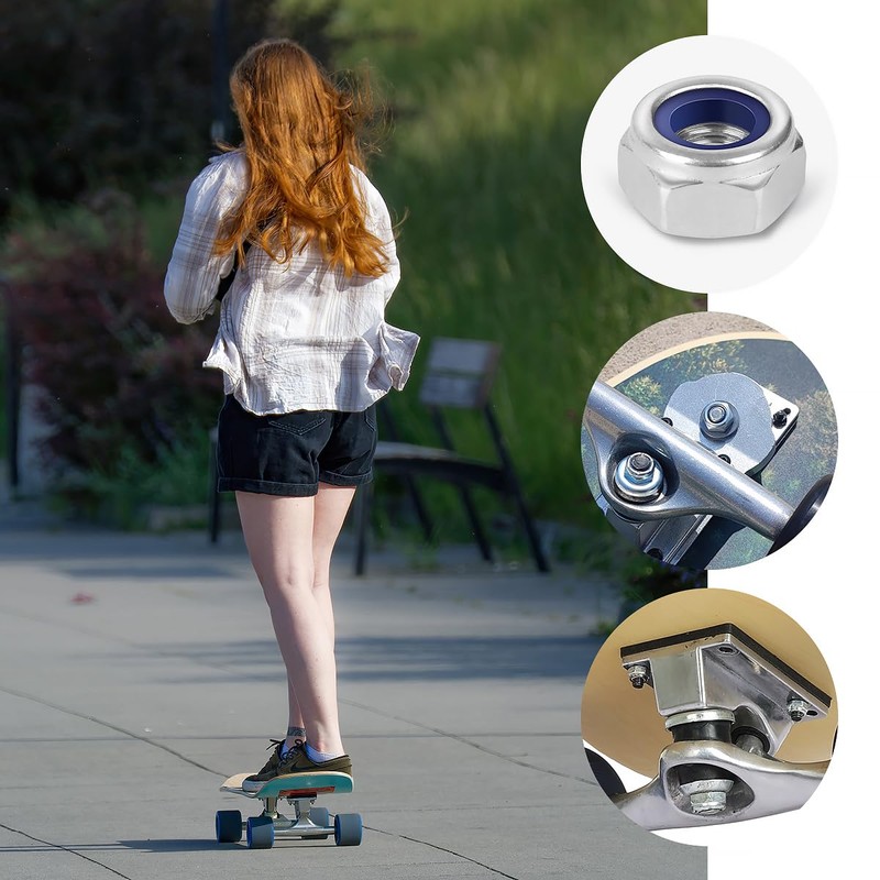 FOMGIIN Hex Nuts M12, Pack of 5 Self-Locking Locking Nuts