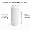 SmartShake Reforce Blanco Botella Mezcladora de Acero Inoxidable 900 ml,