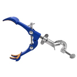 4 Prong, Cork Lined Clamp on Swivel Bosshead - 4.1" Max Clamp Opening, Bosshead fits up to 18mm Rods - Zinc Alloy Clamp - Research, Industrial Laboratory Grade - Eisco Labs