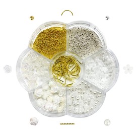 WELANE Nail Charms Kit, 3D Flower Pearl French Line Nail Art Jewelry for DIY Nail Art (7 Kinds)