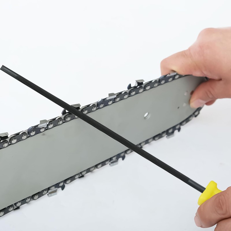 JNAWA Chainsaw File Metal File Set with Handle Round Chainsaw