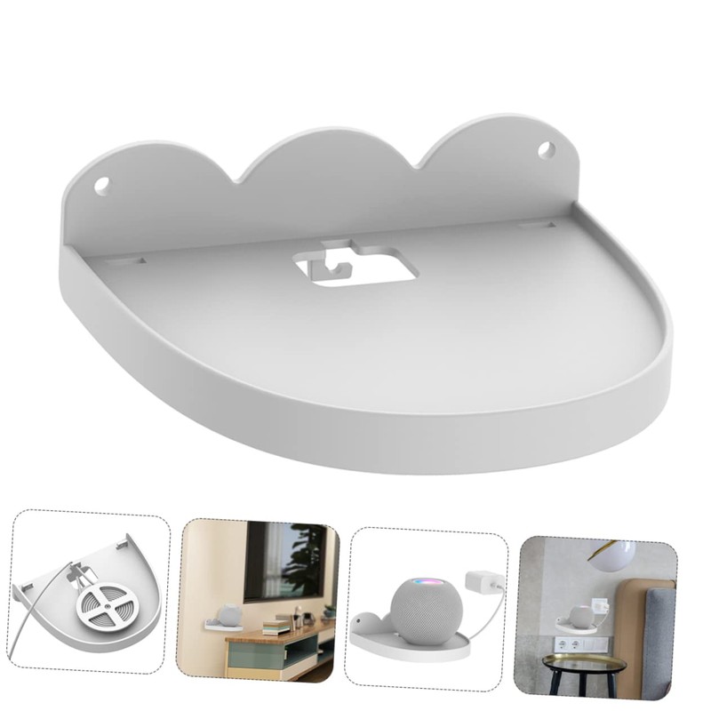 OSALADI Smart Speaker Shelf for Mini Wall-Mounted Audio Rack White