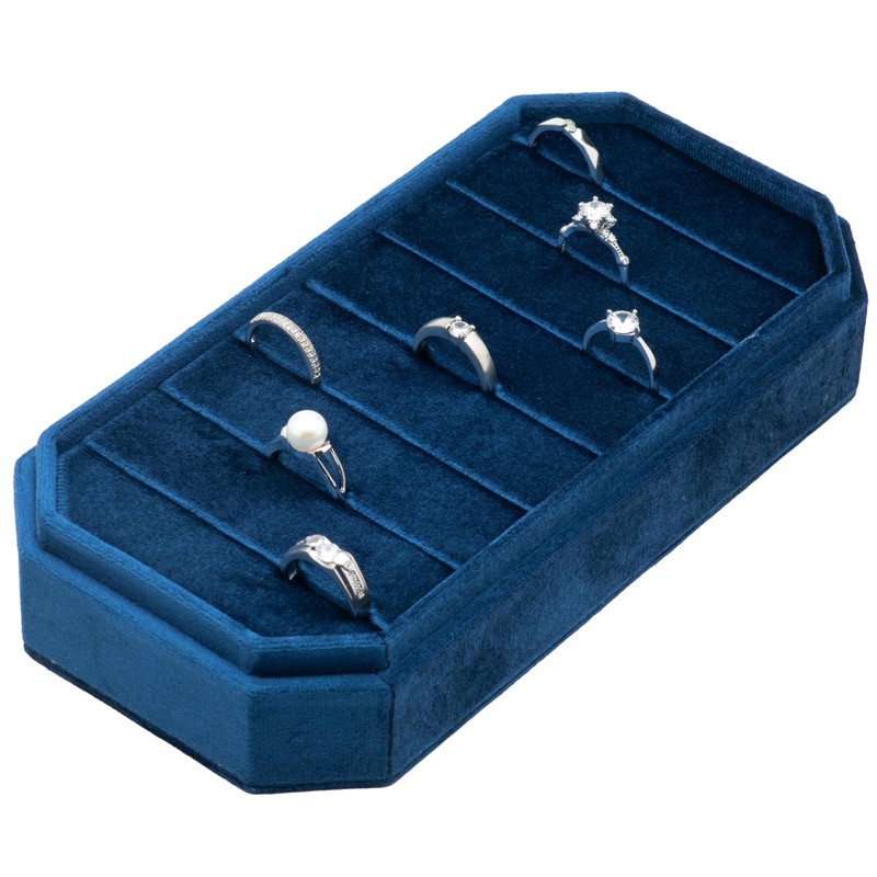 COWFEX Velvet Ring Organizer Display Tray Jewelry Box Organizer Ring