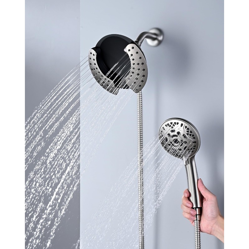INAVAMZ 2.5GPM Shower Heads with Handheld Spray Combo: 7.2" Rainfall