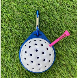 teemate Original Golf Tee Holder w/Clip-On Carabiner – Ideal for Wooden Tees/Bamboo Tees/Plastic Tees – Golf Bag Organiser Clip – Premium Golfing Accessories (Blue)