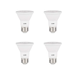 LUNO PAR20 Dimmable LED Bulb, CRI 90+, 8W (50W Equivalent), 500 Lumens, 4000K (Neutral White), Medium Base (E26), UL & Energy Star (4-Pack)