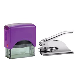 Hubco Silver Notary Seal Embosser and Hubco Purple S-844 Self Inking Notary Stamp - Nebraska