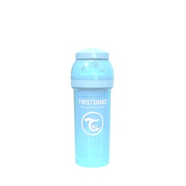 Twistshake Anti Colic Baby Bottles - Premium 260ml/8oz Bottles with 100ml Milk Storage Container for a Comfortable Feeding Experience for Baby Care - Pastel Blue