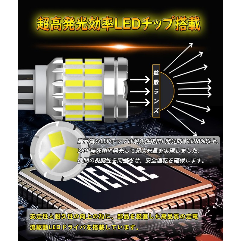 WENLE Super Explosion 4,000 LM! T16 LED Back Lamp, Reverse
