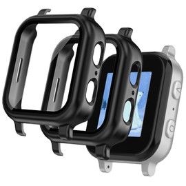 2 Pack Protective Case Compatible with Gabb Watch 3 Screen Protector, Hard PC Bumper Cover Built-in Tempered Glass Compatible for Gabb Kids Watch 3 Accessories（NOT Compatible for Gabb Watch 2/1）