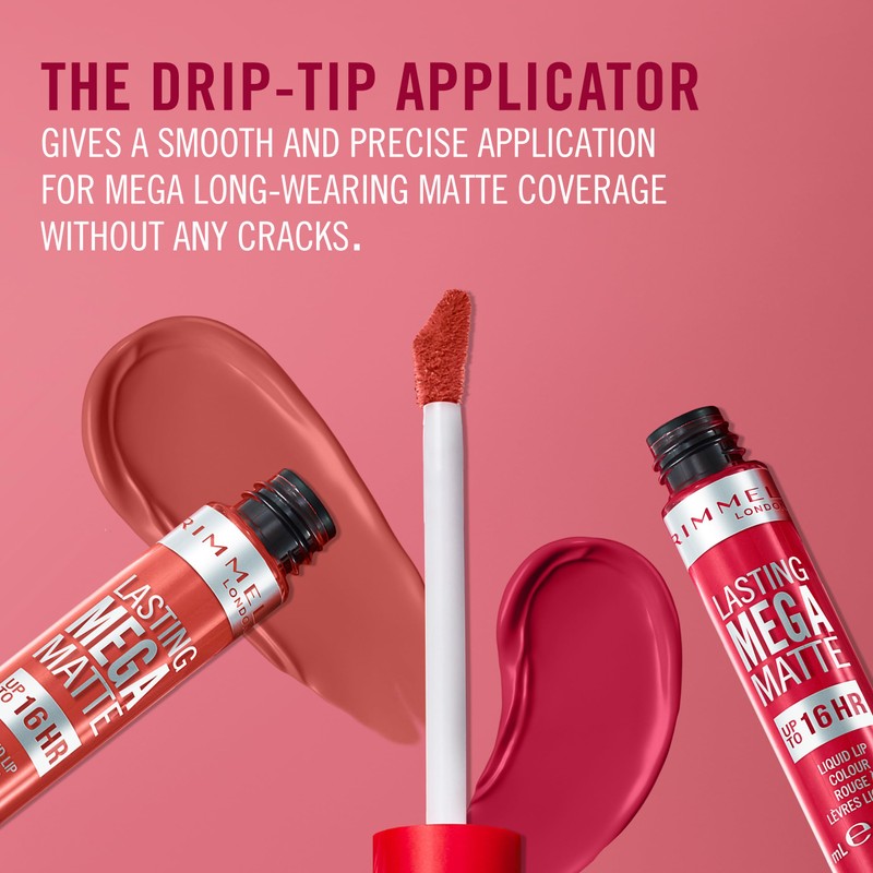 Rimmel London Lasting Mega Matte Liquid Lipstick, Long-Lasting, Hydrating, Vegan