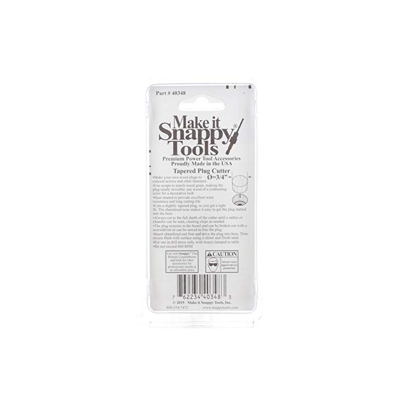 Make it Snappy Tools Plug Cutter, 3/4"
