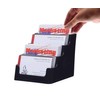 Deflecto 4 Tier 4 Pocket Landscape Business Card Holder Black