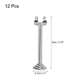 sourcing map 12Pcs Table Number Holder 3.15 Inch Place Card Holder Picture Holders Silver Table Sign Holders for Wedding Anniversary Birthday Party