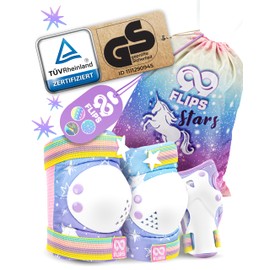 99FLIPS Knee Pads Children's Inline Skates – Inline Pads Set – Protectors – Knee and Elbow Pads – Size XS Rainbow – Knee Pads Skateboard, Scooter, Roller Skates