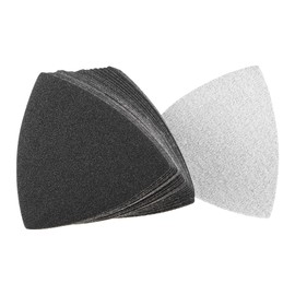 sourcing map Triangular Sandpaper Hook and Loop Triangle Sanding Pad Fit 3-1/2" Oscillating Multi-Tool Silicon Carbide for Wet/Dry Use 120 Grit 30pcs
