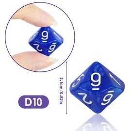QUTHZZHY Pack of 40 Polyhedral Dice, D10 Dice Dice Game Dice, Table Game Dice for Dungeons and Dragons DND RPG MTG, Random Colour, Colour Game Dice, Card Game Role Play, with Bag