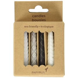 Papyrus Eco-Friendly Birthday Candles, Black & White with Patterns (12-Count)