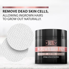 Viking Revolution Ingrown Hair Pads - Remover AHA Treatment for Bikini Area Exfoliator After Shave Women with Aloe Vera, Witch Hazel and Salicylic Acid (30 Pads)