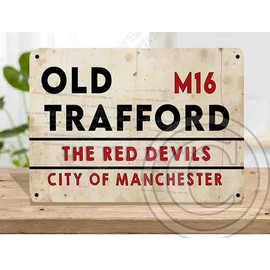 Old Trafford M16 Manchester Metal Sign | Manchester gift | Man Cave wall art | The Red Devils gift idea Metal sign UK seller