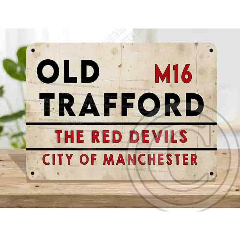Old Trafford M16 Manchester Metal Sign | Manchester gift |