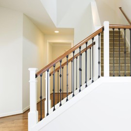 Sumnacon Deck Railing Bracket Connectors 4 pcs Stainless Steel 35 Stair Railing Brackets for 2''x4'' Wood Post Black