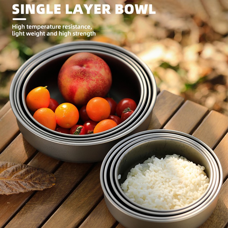 4pcs Lightweight Stackable Bowl Portable Single Layer Dinner Fruit Bowl