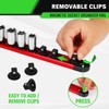 3/8-Inch Magnetic Socket Organizer Rail, Aluminum Alloy Socket Rail, Heavy