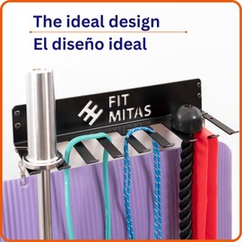 #Fit Mitas Multi-Purpose Gym Equipment Storage Rack | Gym Organizer | Vertical Storage Olympic Barbell Holder | Weight Bar and Resistance Bands Storage | Yoga Mat Holder | Gym Equipment for Home