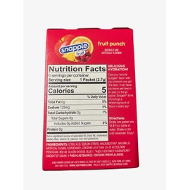 Snapple Fruit Punch Drink Mix- 6 Powder Sticks | Zero Sugar | On-The-Go Hydration Packs