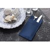 Navy Dinner Napkins Cloth Like with Built-in Flatware Pocket, Linen-Feel
