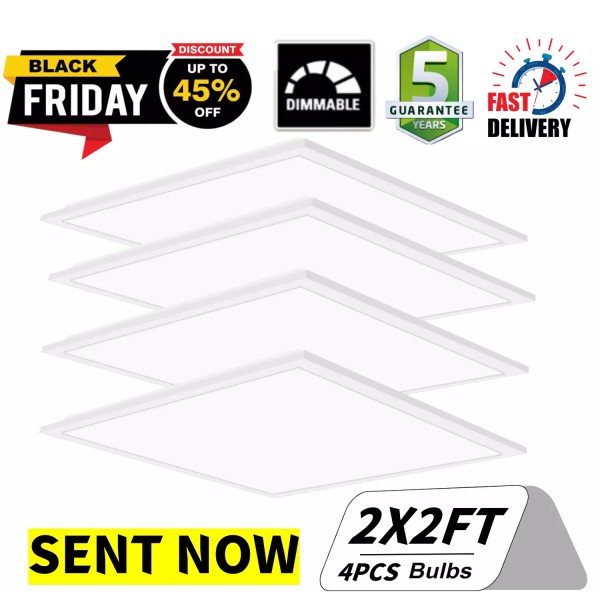 WYZM 4 Pack 2x2 LED Flat Panel Light 45W 0-10V
