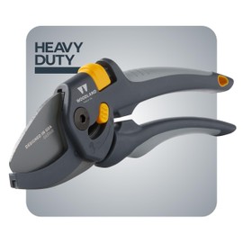 Woodland Tools Co. Heavy Duty Anvil Pruning Shears – 5/8" Cut Capacity, High Carbon Steel Blade, Internal Spring, Adjustable Grip Slider, Garden Pruner for Dry Branches, Stems, and Dead Growth