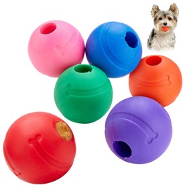 Petite Paws Balls for Aggressive Chewers - Small Dogs and Puppies - 1.5 Inch - 6 Pack - Indestructible Rubber Dog Chew Toys Bulk for Miniature Toy Breeds