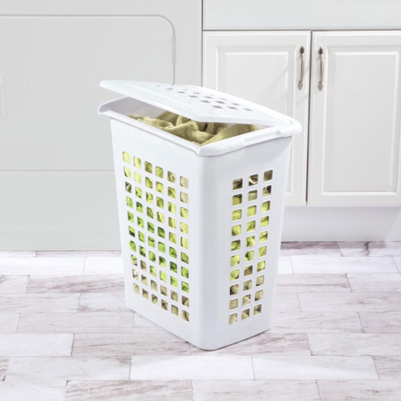 Sterilite 4-Pack LiftTop, Laundry Hamper for Clothes, Tall and Rectangular