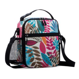 HAWEE Lunch Bag for Bento Box Reusable Thermal Tote with Adjustable Strap Portable Meal Bag for Women, Maple Leaf