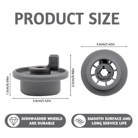 8 Pcs Dishwasher Basket Wheels Lower Basket Wheel Replacement 165314 Universal Dishwasher Lower Basket Wheels