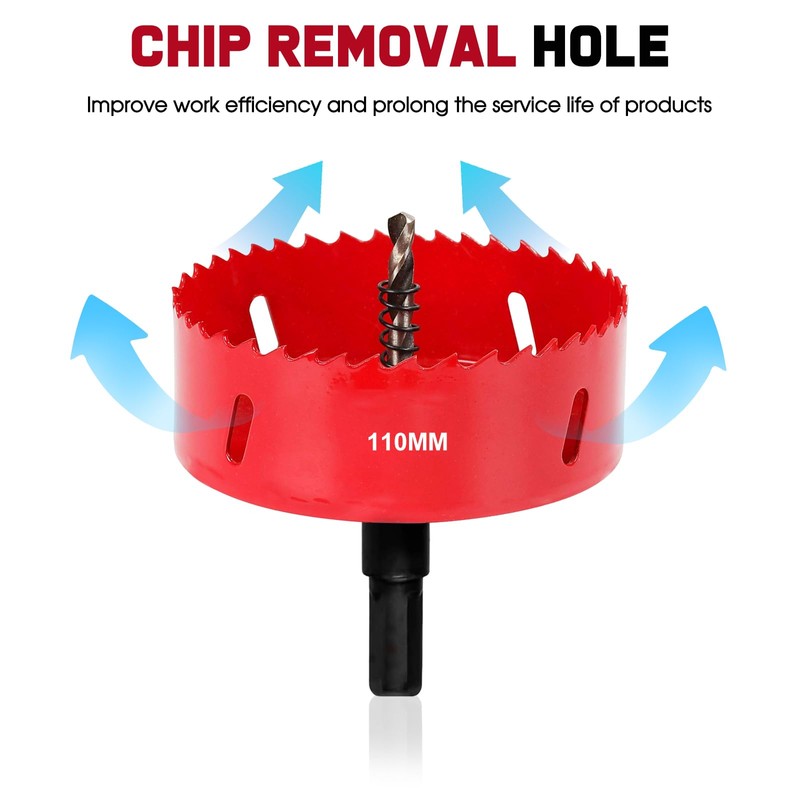 Hole Saws Cutter, HSS Bi-Metal Drill Bit for Wood, Plastic,