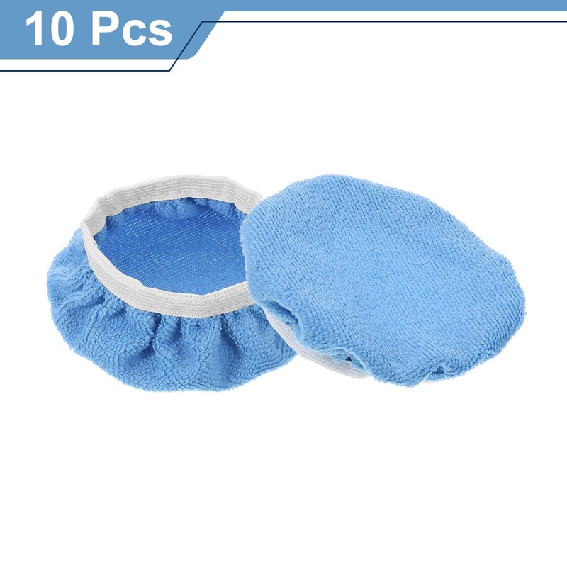 sourcing map 10pcs Car Polisher Bonnet Buffing Pad Micro-Fiber Polishing