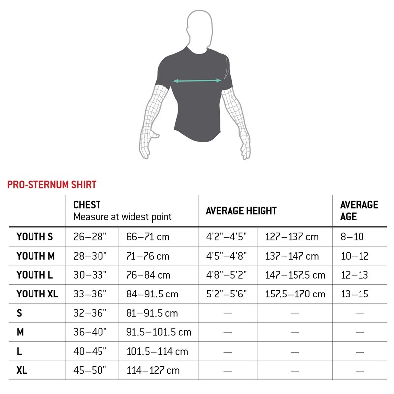 G-Form Youth Baseball Pro Sternum Shirt, Black, Medium