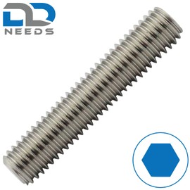 D2D | Pack of 10 - Grub Screws - Size: M8 x 20 mm - DIN 913 with Hexagon Socket (ISK) and Taper Tip Made of Stainless Steel A2 / V2A - Grub Screws