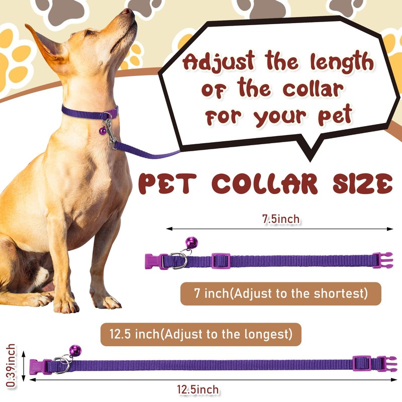 Amylove 48 Pcs Dog Collar and Leash Set, Polypropylene Adjustable