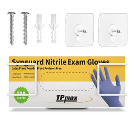 TPmax Large Size Gloves Box Holder Glovesbox Wire Rack Dispenser for Gloves,Tissues Towels Organizer - Mounting Accessories Included - Holds 1 Box - Perfect for Lab, Food Service and Home