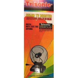 Trisonic New Indoor HDTV Antenna With Booster, Gain VHF 20db UHF 30db, HDTV/UHF/VHF