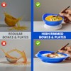 Spill Proof Scoop Plate and Bowl with Non-Skid Suction Base,