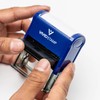 Photographs DO NOT Bend Self Inking Rubber Stamp (Blue Ink)